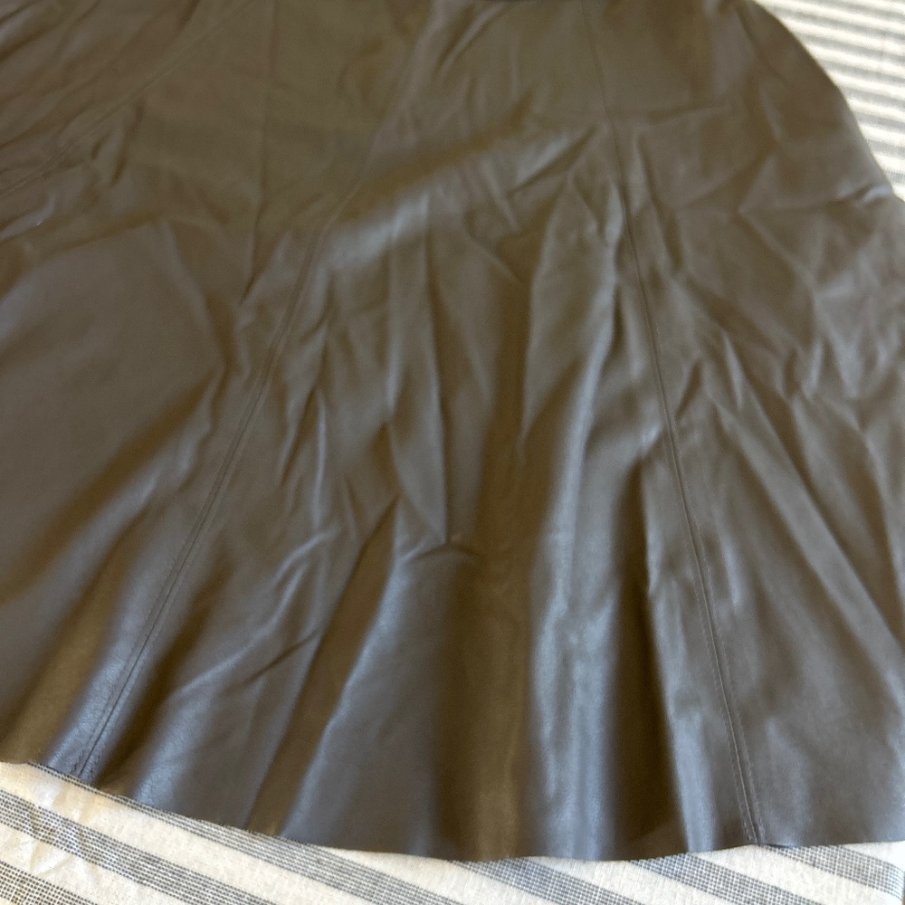 Gray faux leather skirt